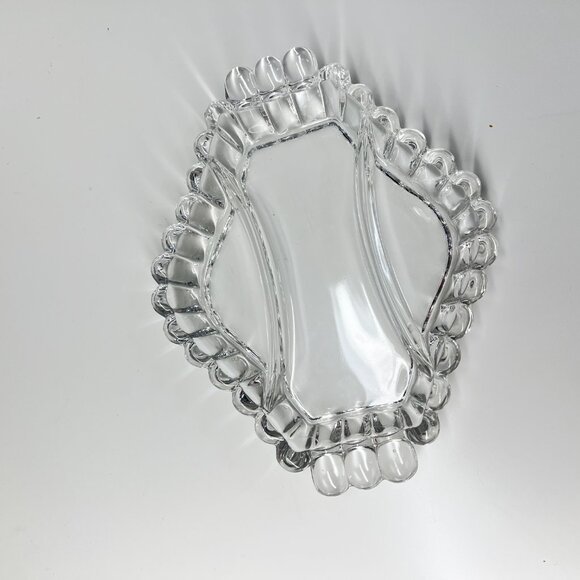 Vintage Glass Dish Clear Scalloped Vanity Tray 3-Section Organizer - Picture 8 of 8